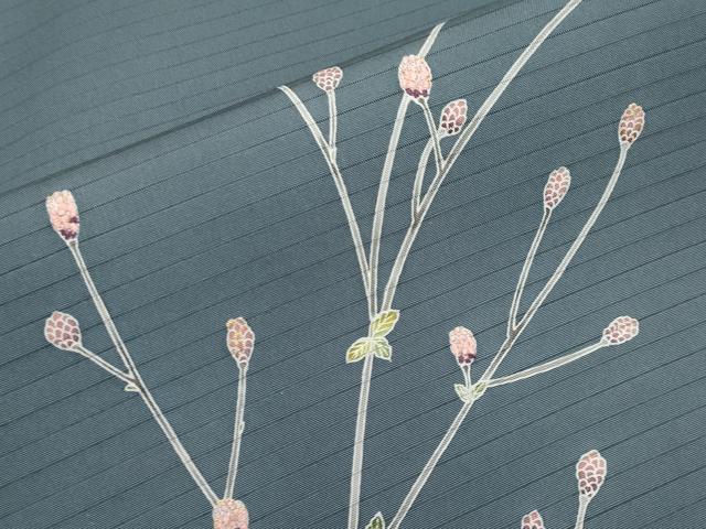 平和屋着物*夏物 絽塩瀬 九寸名古屋帯 刺繍 枝蕾 金彩 三越扱い 正絹 逸品 未使用 CABH6116tx