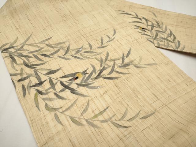 平和屋着物*夏物 九寸名古屋帯 手描き 刺繍 蛍 金銀糸 麻 逸品 CABH6118tx
