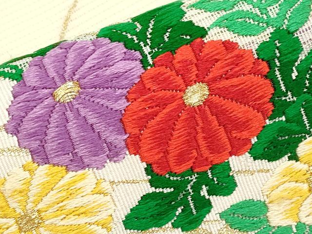 平和屋着物*夏物 九寸名古屋帯 唐織 花筏文 金糸 正絹 逸品 未使用 CABH6122tx