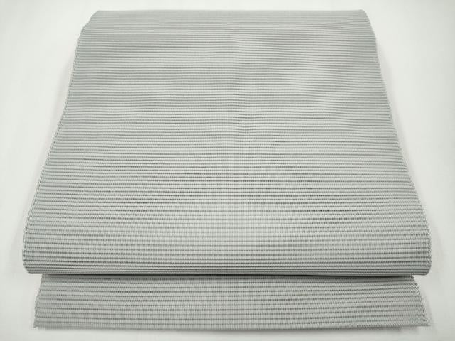平和屋着物*夏物 八寸名古屋帯 絽綴れ 色無地 錫色 正絹 逸品 未使用 CABH6128tx