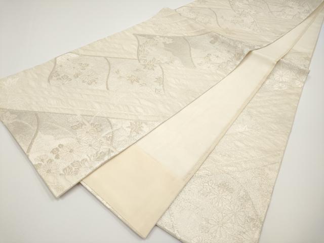 平和屋着物*夏物 六通柄袋帯 瓦枝花文 銀糸 正絹 逸品 CABH6145tx