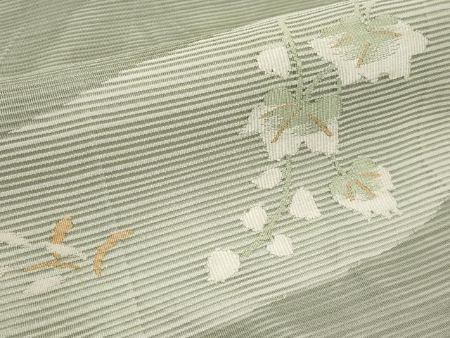 平和屋着物*夏物 八寸名古屋帯 絽綴れ 枝葉文 正絹 逸品 CABH6160tx
