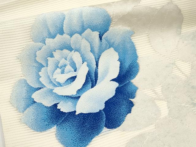 平和屋着物*夏物 九寸名古屋帯 絽綴れ 枝花文 銀糸 正絹 逸品 CABH6170tx