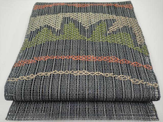 平和屋着物*夏物 八寸名古屋帯 抽象文 正絹 逸品 CABH6173tx