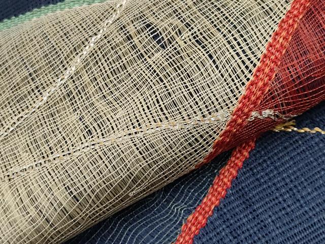 平和屋着物*夏物 八寸名古屋帯 すくい織 抽象文 金銀糸 正絹 逸品 CABH6175tx