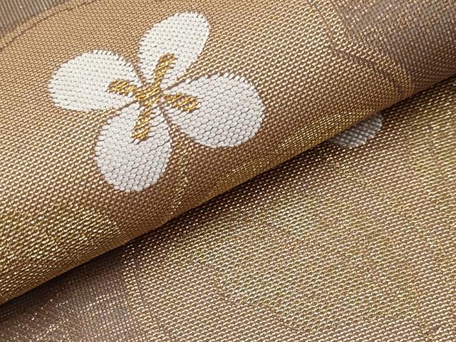 平和屋着物*夏物 全通柄 本袋帯 草花文 金糸 正絹 逸品 CABH6176tx