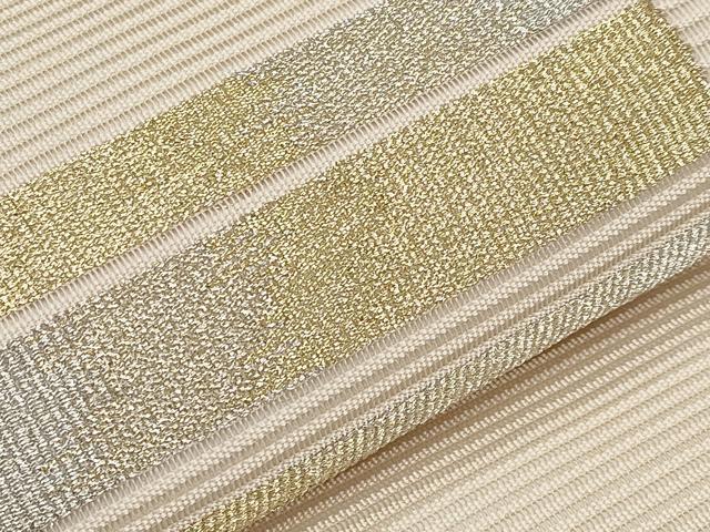 平和屋着物*夏物 太鼓柄袋帯 絽綴れ 横段文 金銀糸 正絹 逸品 CABH6182tx