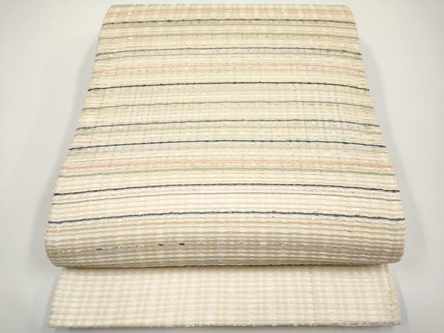 平和屋着物*夏物 太鼓柄袋帯 横段文 金銀糸 正絹 逸品 CABH6183tx