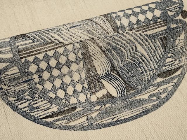 平和屋着物*夏物 染色作家 小溝一夫 九寸名古屋帯 紬地 正絹 逸品 CABH6188tx