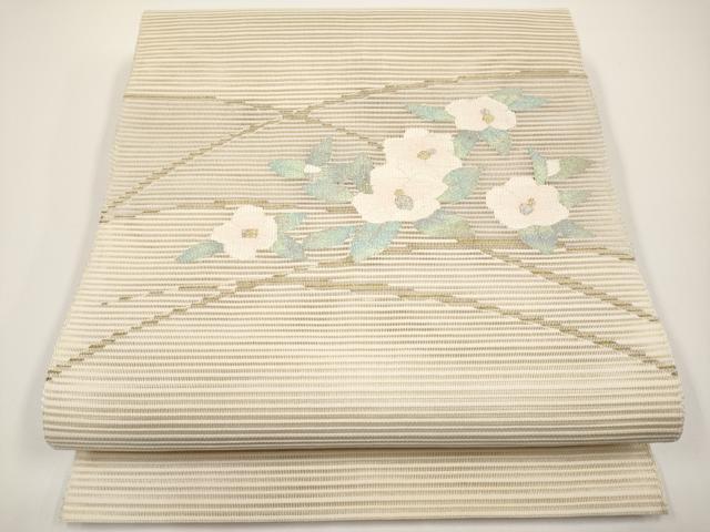 平和屋着物*夏物 八寸名古屋帯 絽綴れ 枝椿 金銀糸 正絹 逸品 CABH6196tx
