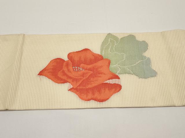 平和屋着物*夏物 九寸名古屋帯 枝花文 銀糸 正絹 逸品 CABH6197tx