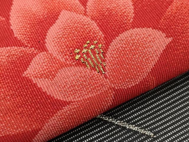 平和屋着物*夏物 九寸名古屋帯 枝花文 黒地 金銀糸 正絹 逸品 CABH6202tx