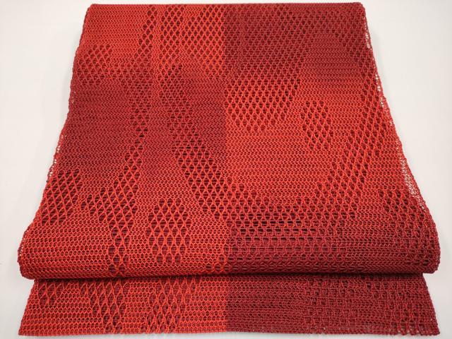平和屋着物*夏物 八寸名古屋帯 市松文様 正絹 逸品 未使用 CABH6205tx