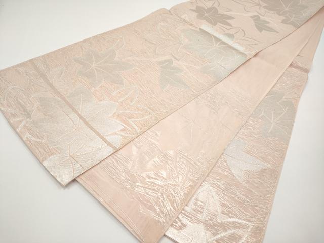 平和屋着物*夏物 六通柄袋帯 楓文 銀糸 正絹 逸品 CABH6209tx