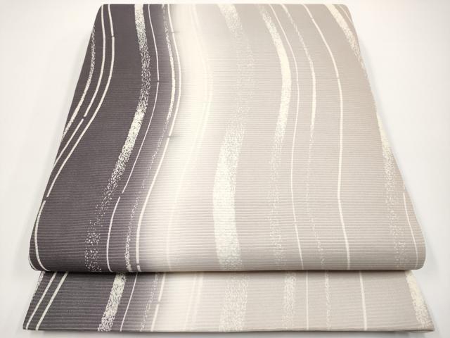 平和屋着物*夏物 全通柄袋帯 よろけ縞 正絹 逸品 CABH6215tx