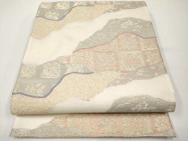 平和屋着物*夏物 六通柄袋帯 名物裂 金糸 正絹 逸品 CABH6290tx