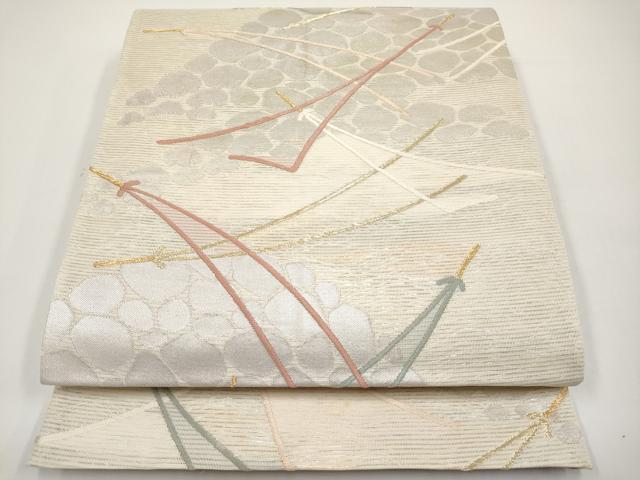 平和屋着物*夏物 六通柄袋帯 唐織 溢れ松葉 金銀糸 正絹 逸品 CABH6292tx