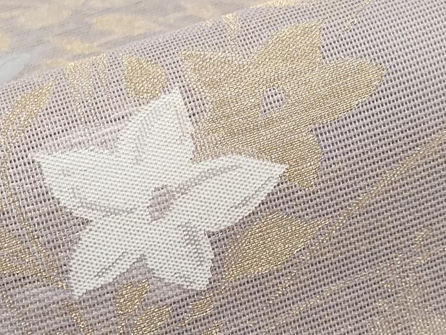 平和屋着物*夏物 六通柄袋帯 籬草花文 金糸 正絹 逸品 CABH6302tx