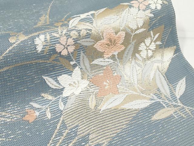 平和屋着物*夏物 六通柄袋帯 唐織 扇面花文 金銀糸 正絹 逸品 CABH6303tx