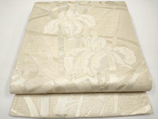 平和屋着物*夏物 六通柄袋帯 杜若 銀糸 正絹 逸品 CABH6315tx