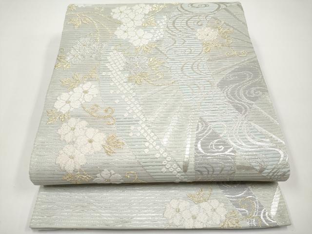 平和屋着物*夏物 六通柄袋帯 光琳枝花文 金銀糸 正絹 逸品 CABH6316tx