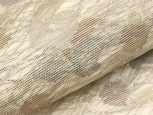 平和屋着物*夏物 六通柄袋帯 草花文 金糸 正絹 逸品 CABH6319tx