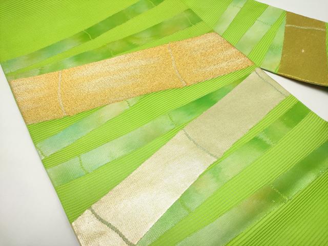 平和屋着物*夏物 九寸名古屋帯 竹並び 金銀糸 正絹 逸品 CABH6328tx