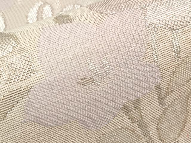平和屋着物*夏物 六通柄袋帯 流水草花文 銀糸 正絹 逸品 未使用 CABH6331tx