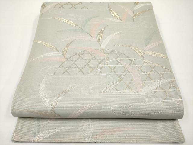 平和屋着物*夏物 六通柄袋帯 流水籬枝葉文 正絹 逸品 CABH6333tx