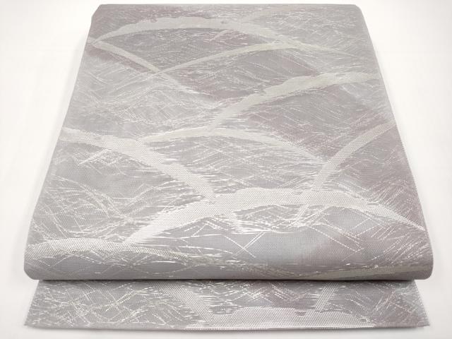 平和屋着物*夏物 六通柄袋帯 雪芝文 銀糸 正絹 逸品 未使用 CABH6334tx