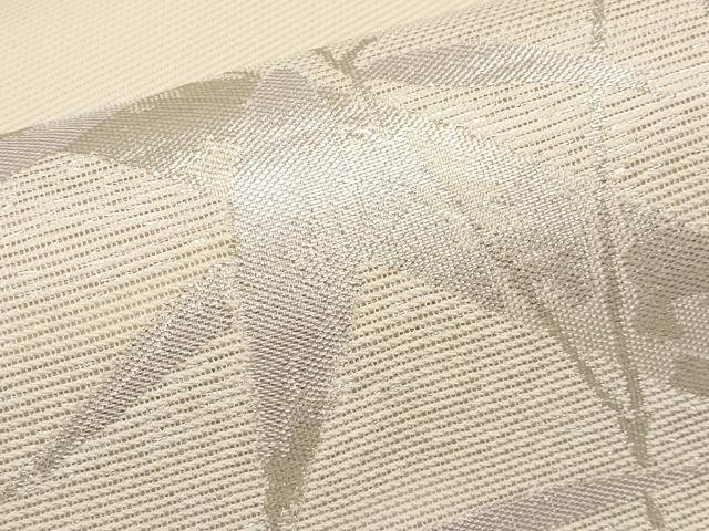 平和屋着物*夏物 六通柄袋帯 笹竹文 銀糸 正絹 逸品 CABH6336tx