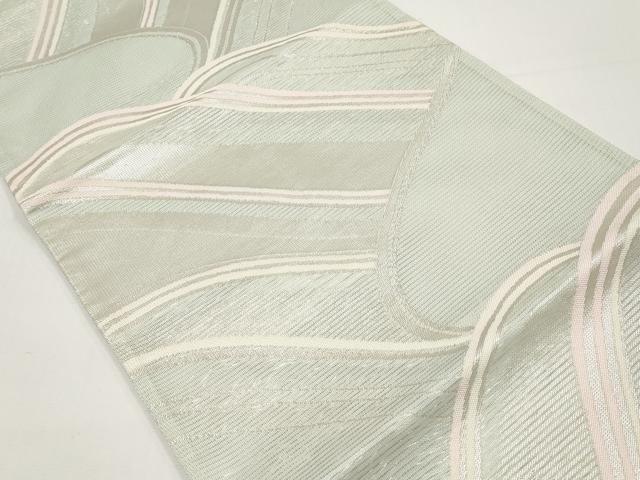 平和屋着物*夏物 六通柄袋帯 重ね山文 銀糸 正絹 逸品 CABH6338tx