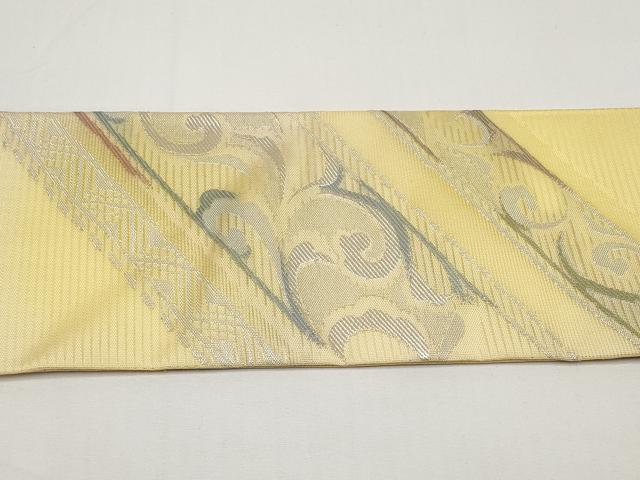 平和屋着物*夏物 九寸名古屋帯 唐草文 正絹 逸品 未使用 CABH6348tx