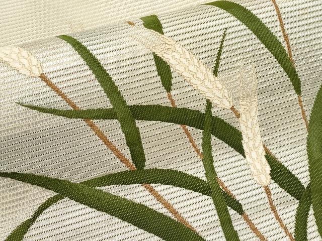 平和屋着物*夏物 九寸名古屋帯 稲穂 銀糸 正絹 逸品 CABH6352tx