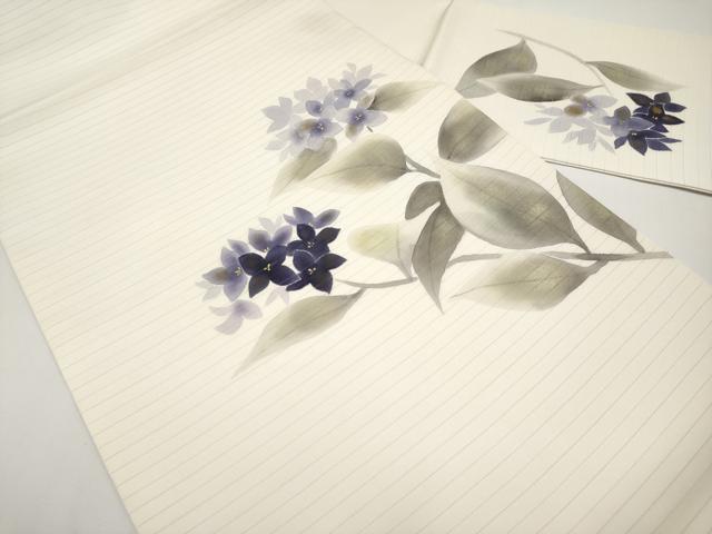 平和屋着物*夏物 絽塩瀬 九寸名古屋帯 手描き 紫陽花 金彩 正絹 逸品 CABH6357tx