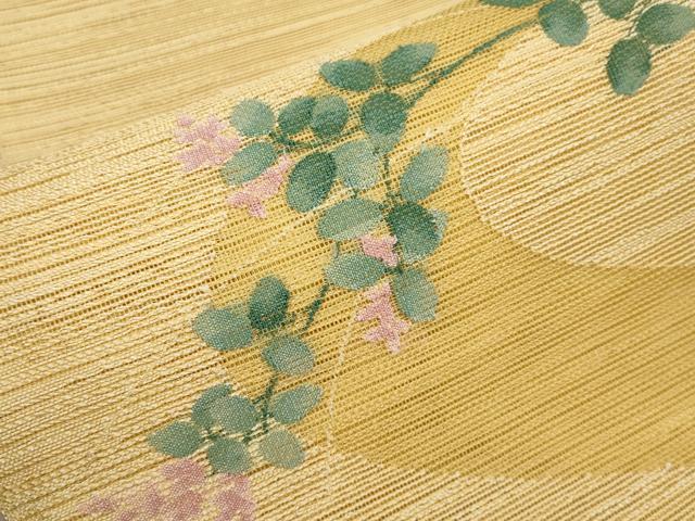 平和屋着物*夏物 八寸名古屋帯 枝葉文 正絹 逸品 CABH6371tx