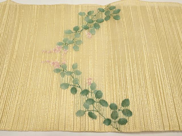 平和屋着物*夏物 八寸名古屋帯 枝葉文 正絹 逸品 CABH6371tx