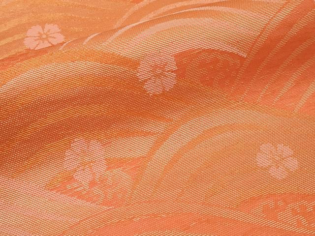 平和屋着物*夏物 六通柄 本袋帯 立波舞花文 金糸 正絹 逸品 CABH6393tx