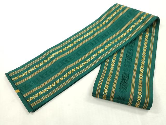平和屋着物●本場筑前博多織 半幅帯 献上 正絹 逸品 CABH6407dy