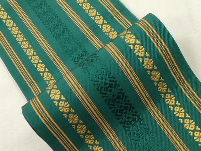 平和屋着物●本場筑前博多織 半幅帯 献上 正絹 逸品 CABH6407dy