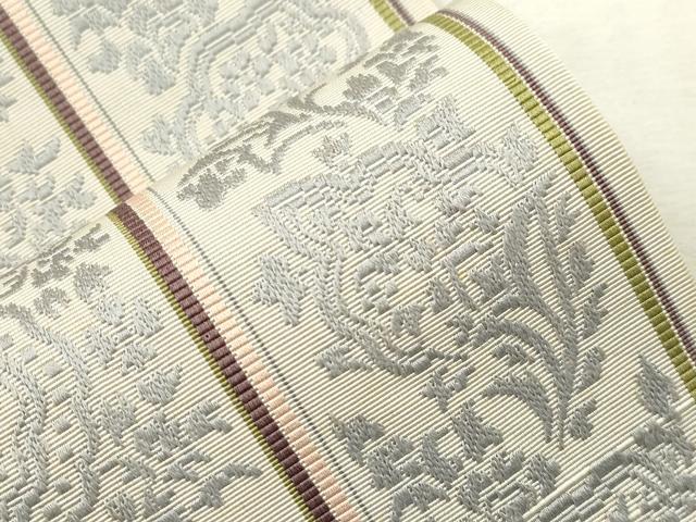 平和屋着物●本場筑前博多織 半幅帯 更紗花間道 正絹 逸品 CABH6411dy