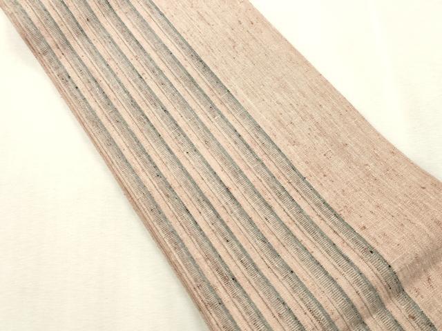 平和屋着物●両面 半幅帯 紬地 間道 正絹 逸品 CABH6423dy