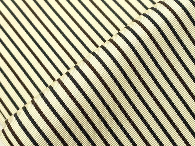 平和屋着物●本場筑前博多織 両面 半幅帯 縞 証紙付き 正絹 逸品 CABH6424dy