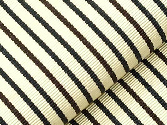 平和屋着物●本場筑前博多織 両面 半幅帯 縞 証紙付き 正絹 逸品 CABH6424dy