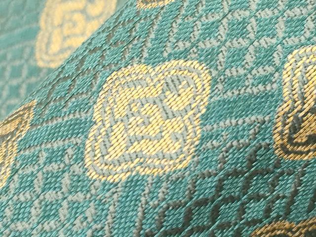 平和屋着物●男性 角帯 幾何学文 金糸 正絹 逸品 CABH6429dy
