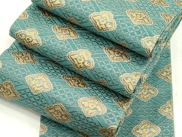 平和屋着物●男性 角帯 幾何学文 金糸 正絹 逸品 CABH6429dy