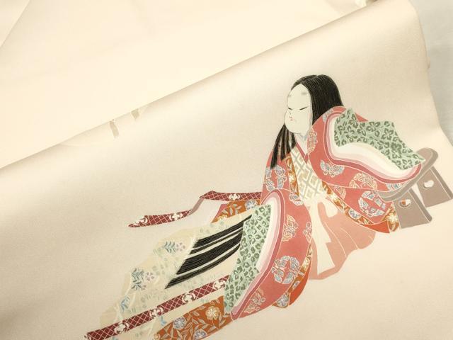 平和屋着物●塩瀬 つけ帯 人物文 正絹 逸品 CABH6444dy