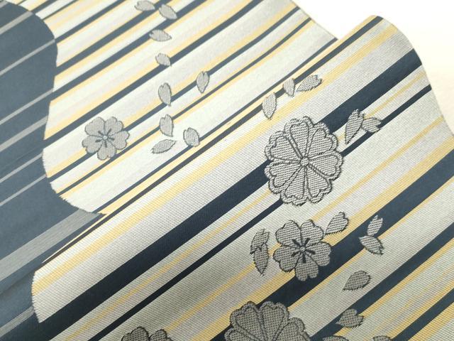 平和屋着物●六通柄 本袋帯 舞桜文 正絹 逸品 CABH6452dy