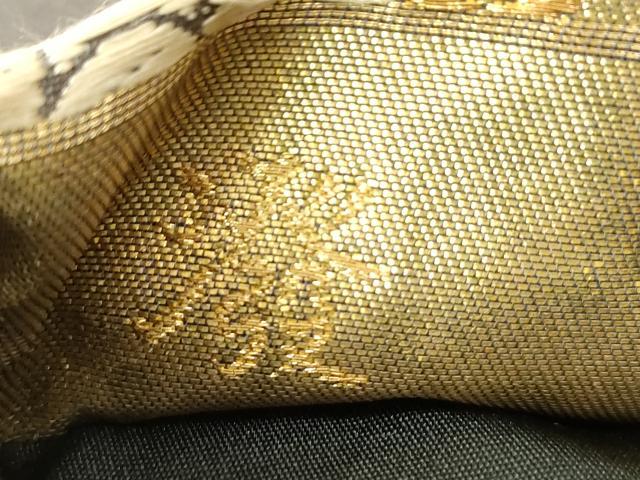平和屋着物●六通柄袋帯 唐織 菊文様 金糸 正絹 逸品 CABH6454dy
