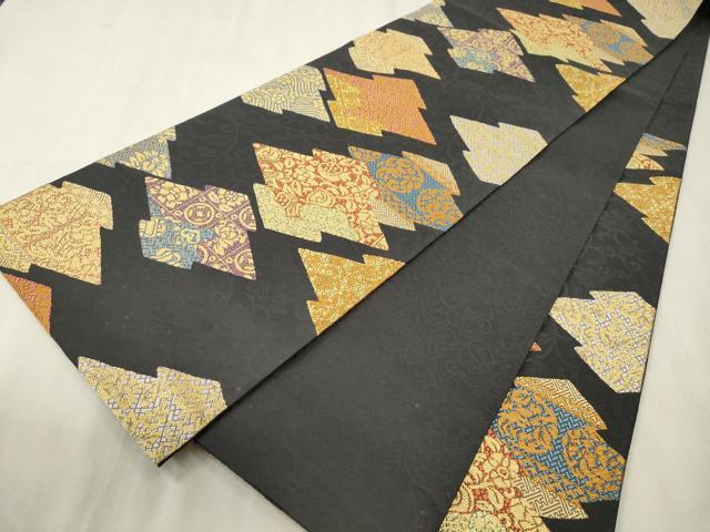 平和屋着物●六通柄袋帯 京綴 宝曇桃唐松菱文 正絹 逸品 CABH6456dy